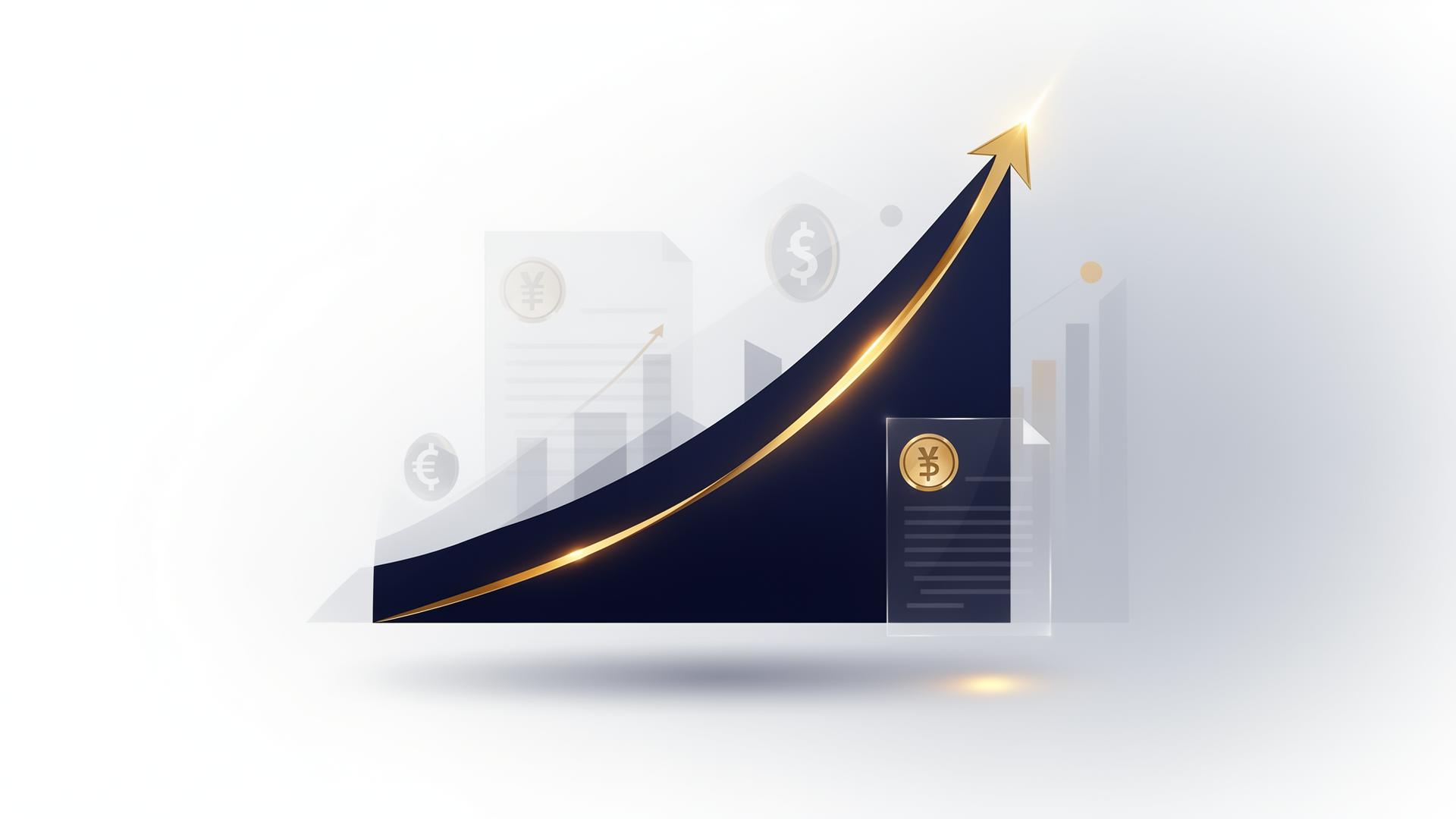 Premium tax and finance consulting illustration showing financial growth